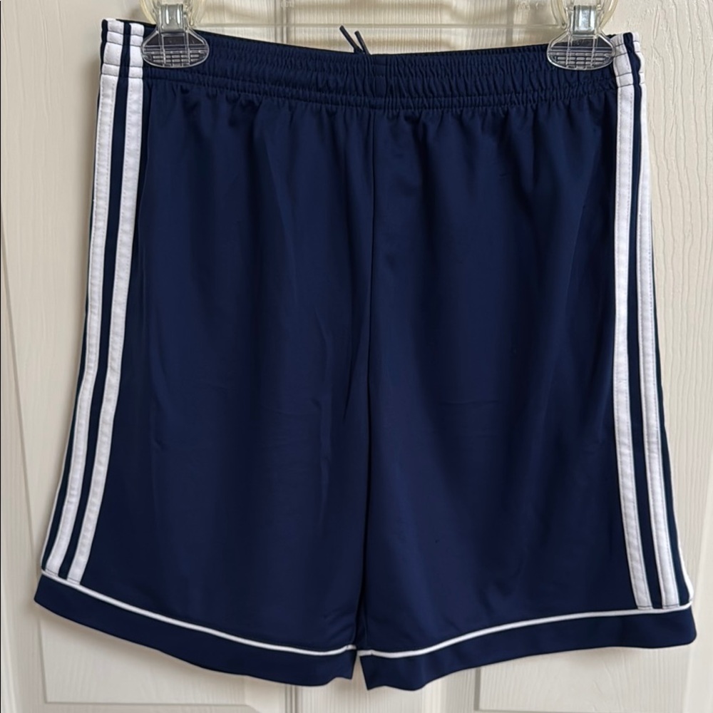 Adidas Kid’s Blue and White Athletic Shorts with Stripes